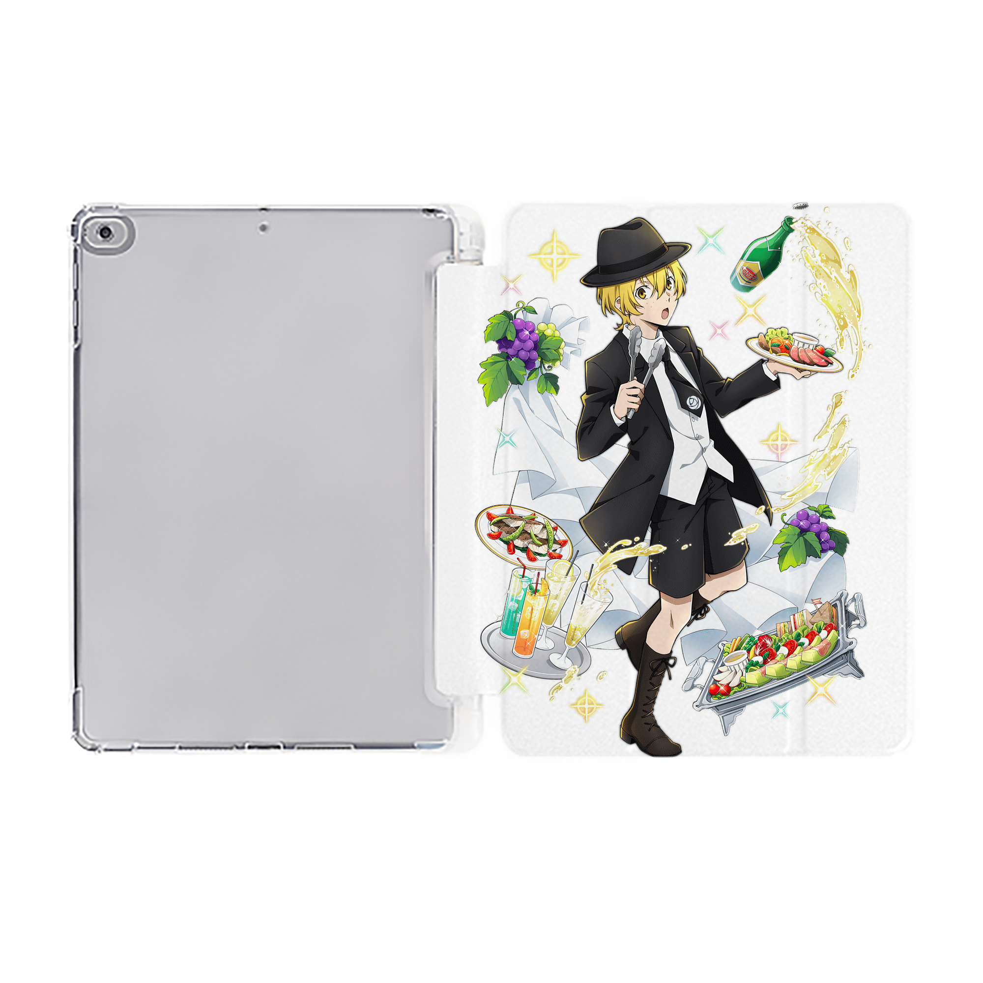 （画像用） 文豪ストレイドッグス Bungo Stray Dogs IPad ケース ペン収納付き 三つ折りスタンド PUレザー×シリコン 対応機種9.5/10.5/10.9インチ